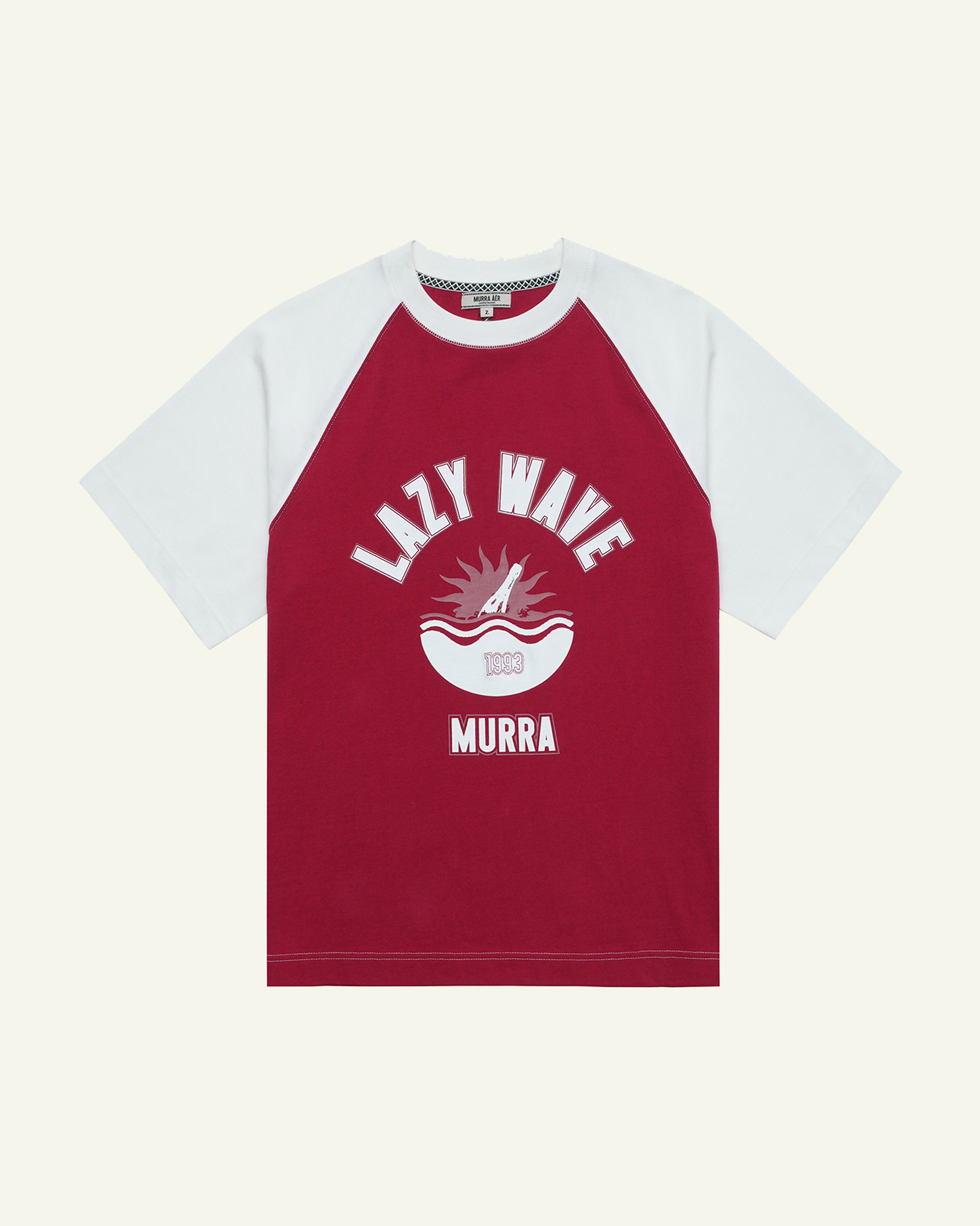 LAZY WAVE LINGER T-SHIRT _ RED/WHITE